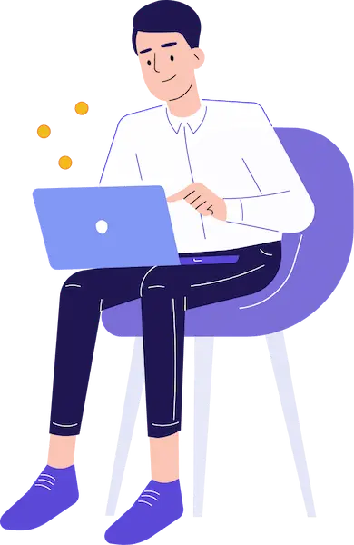 Man earning on his laptop